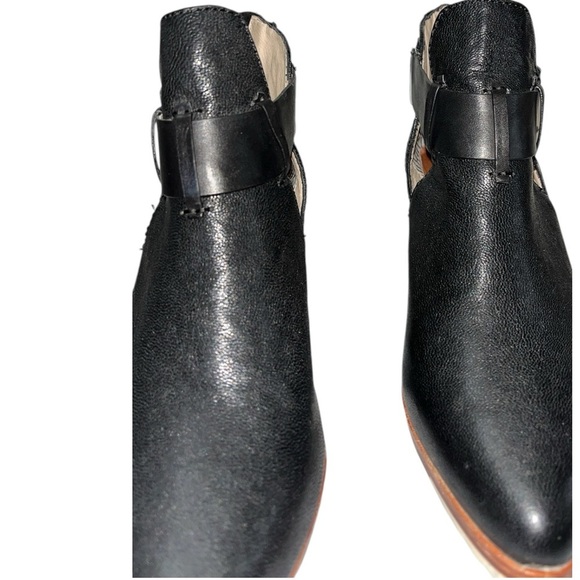 Matt Bernson Cut Out Ankle Boot Leather Size 8m Black - Picture 6 of 10